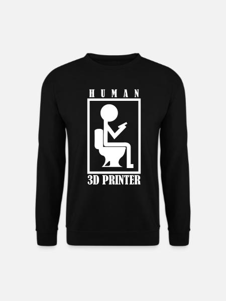 3D-Drucker 3D-Printer Klo 3D Drucker - Unisex Pullover - Schwarz