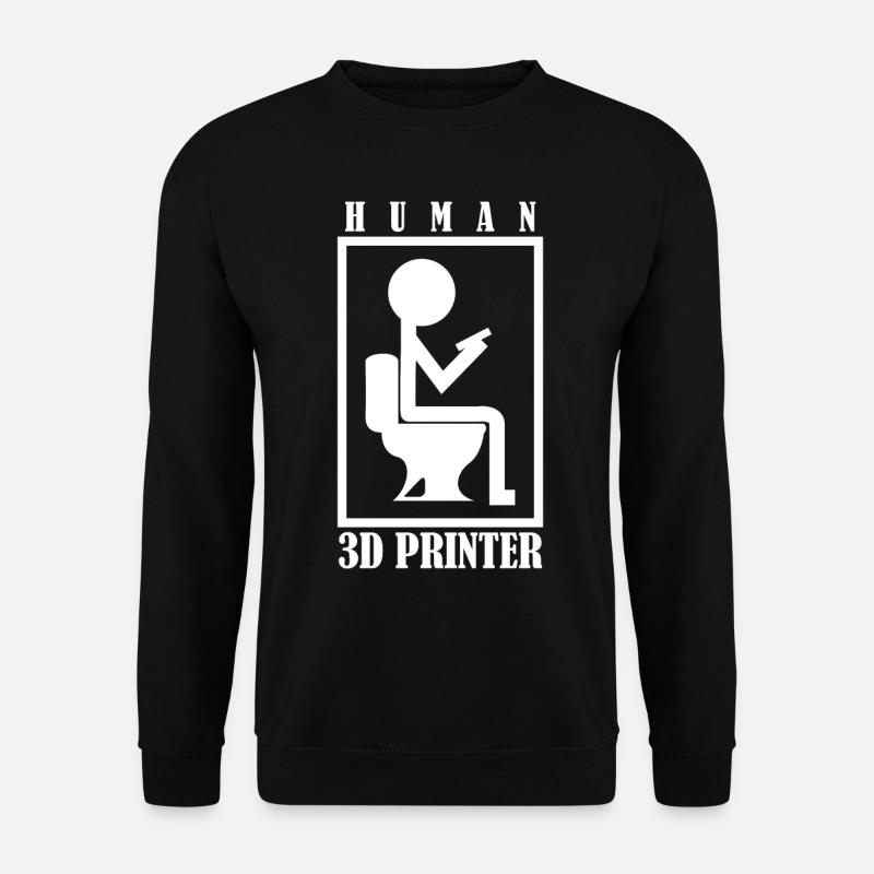 3D-Drucker 3D-Printer Klo 3D Drucker - Unisex Pullover - Schwarz