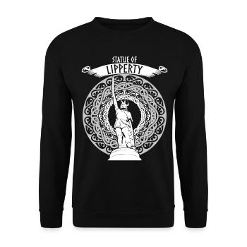 Hermannsdenkmal Statue of Lipperty Lippe - Unisex Pullover - Schwarz - Vorne - Alina (178cm) & Michal (187cm)