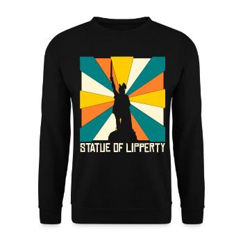 Hermannsdenkmal Retro Detmold Lippe - Unisex Pullover - Schwarz - Vorne - Alina (178cm) & Michal (187cm)