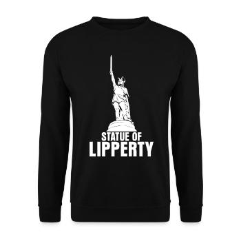Hermannsdenkmal Witz Detmold Lippe - Unisex Pullover - Schwarz - Vorne - Alina (178cm) & Michal (187cm)