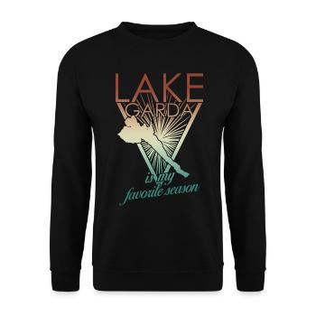 Gardasee Lake Garda Lago di Garda - Unisex Sweatshirt - black - Front - Alina (178cm) & Michal (187cm)