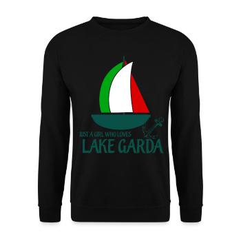 Gardasee Lake Garda Girl Lago di Garda - Unisex Sweatshirt - black - Front - Alina (178cm) & Michal (187cm)