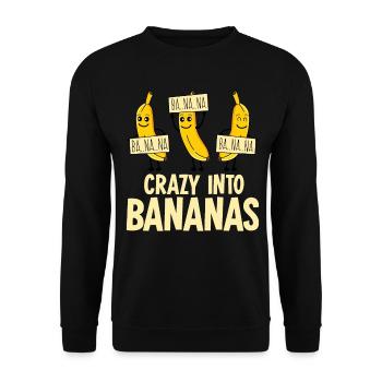 Bananas with banana Crazy into Bananas - Unisex Sweatshirt - black - Front - Alina (178cm) & Michal (187cm)