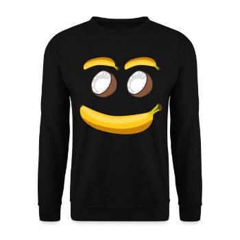 Bananas and coconut with banana - Unisex Sweatshirt - black - Front - Alina (178cm) & Michal (187cm)