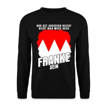 Franken Frankenland Fränkisch Franke - Unisex Pullover - Schwarz - Vorne - Alina (178cm) & Michal (187cm)
