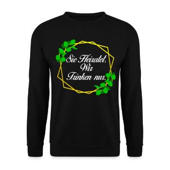 Junggesellinnenabschied Braut Trauzeugin - Unisex Pullover - Schwarz - Vorne - Alina (178cm) & Michal (187cm)