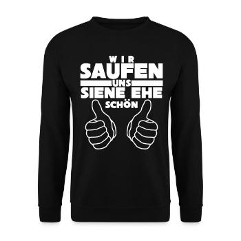 Junggesellenabschied Bier Trauzeugen - Unisex Pullover - Schwarz - Vorne - Alina (178cm) & Michal (187cm)
