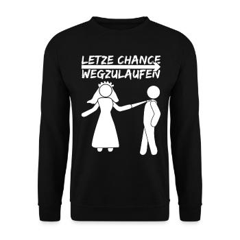 Junggesellenabschied Party Junggeselle - Unisex Pullover - Schwarz - Vorne - Alina (178cm) & Michal (187cm)