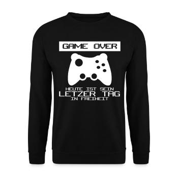 Junggesellenabschied Gamer Junggeselle - Unisex Pullover - Schwarz - Vorne - Alina (178cm) & Michal (187cm)