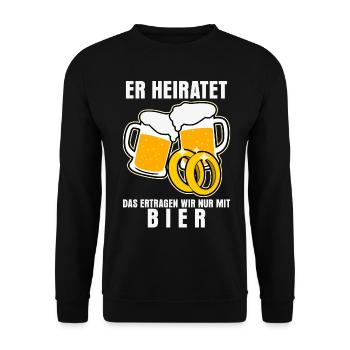 Junggesellenabschied Bier Trauzeuge - Unisex Pullover - Schwarz - Vorne - Alina (178cm) & Michal (187cm)