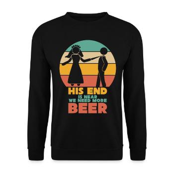 Junggesellenabschied Bachelor Party Beer - Unisex Sweatshirt - black - Front - Alina (178cm) & Michal (187cm)