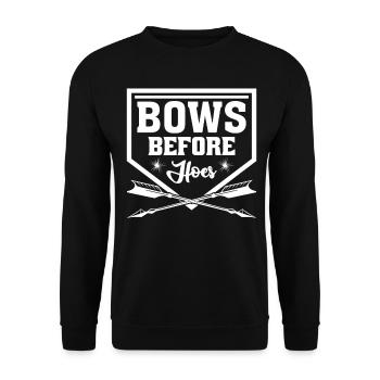 Longbow Archer 3D Archery - Unisex Sweatshirt - black - Front - Alina (178cm) & Michal (187cm)