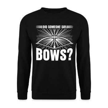 3D Archery Longbow Bow Archer - Unisex Sweatshirt - black - Front - Alina (178cm) & Michal (187cm)