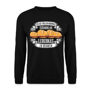 Leberkäse Fleischkas Witz Leberkas - Unisex Pullover - Schwarz - Vorne - Alina (178cm) & Michal (187cm)