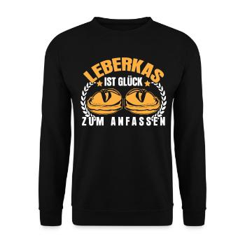 Leberkäse Leberkassemmel Leberkas - Unisex Pullover - Schwarz - Vorne - Alina (178cm) & Michal (187cm)