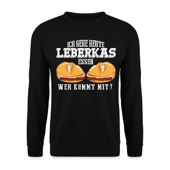 Leberkäse Fleischkas essen Leberkas - Unisex Pullover - Schwarz - Vorne - Alina (178cm) & Michal (187cm)