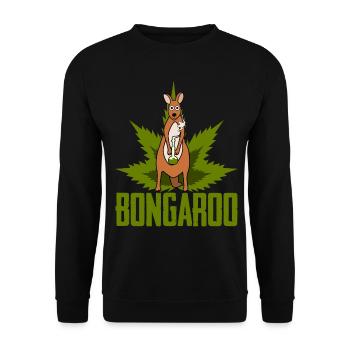 Kangaroo with hemp hookah Kangaroos - Unisex Sweatshirt - black - Front - Alina (178cm) & Michal (187cm)