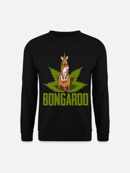 Kangaroo with hemp hookah Kangaroos - Unisex Sweatshirt - black