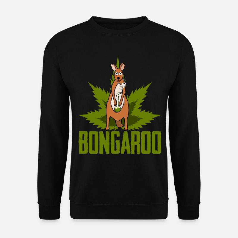 Kangaroo with hemp hookah Kangaroos - Unisex Sweatshirt - black