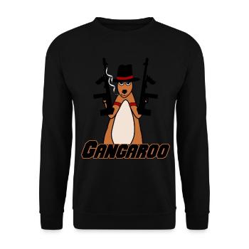 Kangaroo with weapons Kangaroos - Unisex Sweatshirt - black - Front - Alina (178cm) & Michal (187cm)