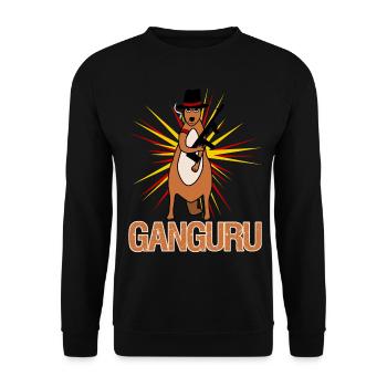 Kangaroo with gun Kangaroos - Unisex Sweatshirt - black - Front - Alina (178cm) & Michal (187cm)