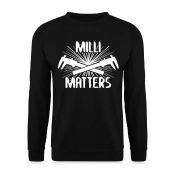 Machinists Measuring sliders Millimeter Turner - Unisex Sweatshirt - black - Front - Alina (178cm) & Michal (187cm)