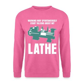 Machining Lathe Lathe Lathe - Unisex Sweatshirt - pink - Front