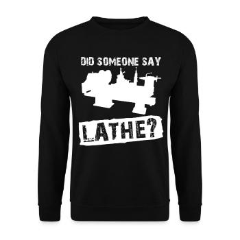 Machining Lathe Milling Cutter Lathe - Unisex Sweatshirt - black - Front - Alina (178cm) & Michal (187cm)