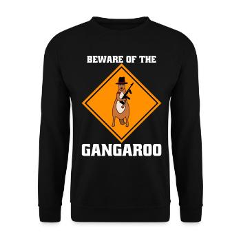 Känguru Warnung bewaffnete Kängurus - Unisex Pullover - Schwarz - Vorne - Alina (178cm) & Michal (187cm)