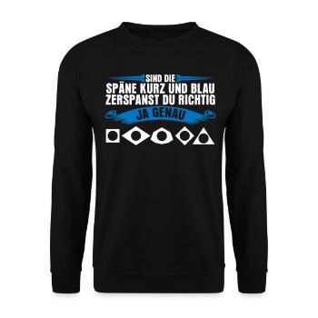 Zerspaner Dreher Zerspanungsmechaniker - Unisex Pullover - Schwarz - Vorne - Alina (178cm) & Michal (187cm)