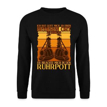 Ruhrgebiet Bergbau Ruhrpott - Unisex Pullover - Schwarz - Vorne - Alina (178cm) & Michal (187cm)
