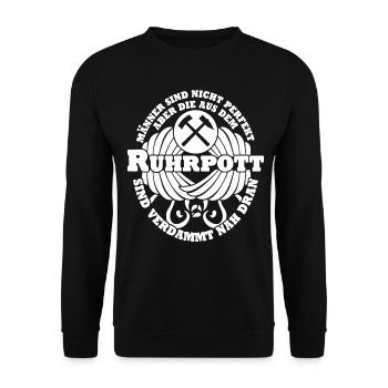 Ruhrgebiet Männer Spruch Ruhrpott - Unisex Pullover - Schwarz - Vorne - Alina (178cm) & Michal (187cm)