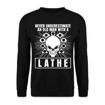 Machinists Cutting machine operators Lathes - Unisex Sweatshirt - black - Front - Alina (178cm) & Michal (187cm)