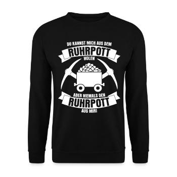 Ruhrgebiet Spruch Ruhrpott - Unisex Pullover - Schwarz - Vorne - Alina (178cm) & Michal (187cm)