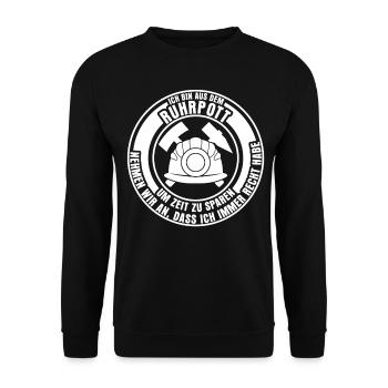 Ruhrgebiet Bergbau Zeche Ruhrpott - Unisex Pullover - Schwarz - Vorne - Alina (178cm) & Michal (187cm)