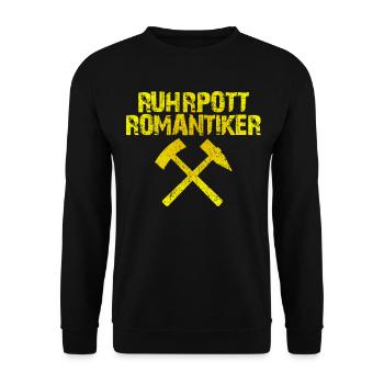 Ruhrpott Romantiker Ruhrgebiet - Unisex Pullover - Schwarz - Vorne - Alina (178cm) & Michal (187cm)