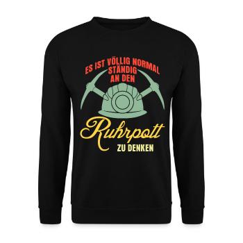 Ruhrgebiet Retro Bergbau Ruhrpott - Unisex Pullover - Schwarz - Vorne - Alina (178cm) & Michal (187cm)