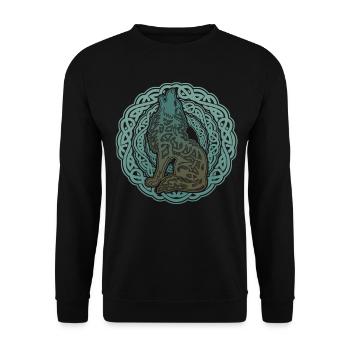 Wolf Odins Wikinger Wölfe Valhalla - Unisex Pullover - Schwarz - Vorne - Alina (178cm) & Michal (187cm)