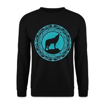 Wolf Odins Wikinger Valhalla Wölfe - Unisex Pullover - Schwarz - Vorne - Alina (178cm) & Michal (187cm)