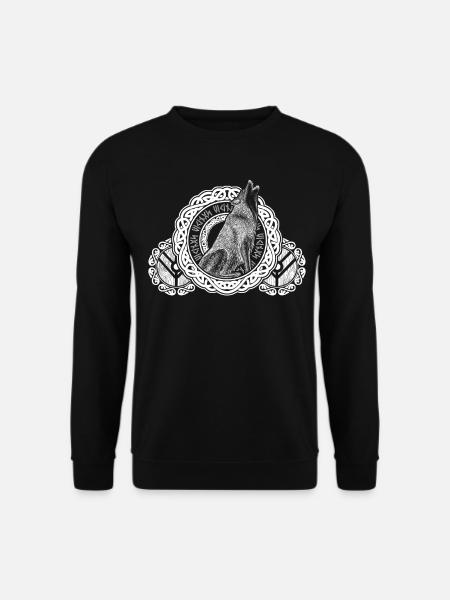 Wolf Odins Wölfe Odhin Wikinger Schild - Unisex Pullover - Schwarz