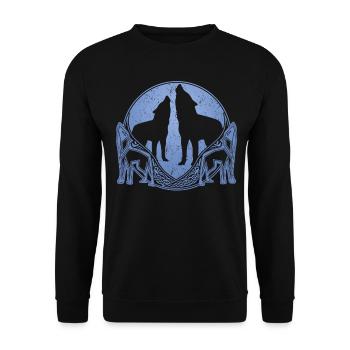 Wolf Odins Odhin Wölfe Valhalla - Unisex Pullover - Schwarz - Vorne - Alina (178cm) & Michal (187cm)