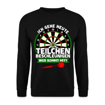 Dart Teilchenbeschleuniger Witz Darts - Unisex Pullover - Schwarz - Vorne - Alina (178cm) & Michal (187cm)