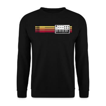 Synthesizer Retro Modular Synthesizers - Unisex Sweatshirt - black - Front - Alina (178cm) & Michal (187cm)