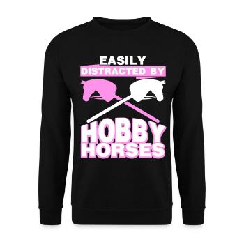 Hobby Horse Horsing Hobbyhorse - Unisex Sweatshirt - black - Front - Alina (178cm) & Michal (187cm)