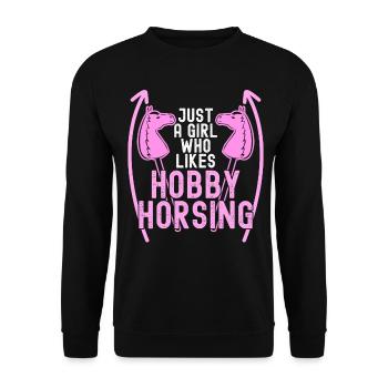 Steckenpferd Hobbyhorse Hobby Horse - Unisex Sweatshirt - black - Front - Alina (178cm) & Michal (187cm)