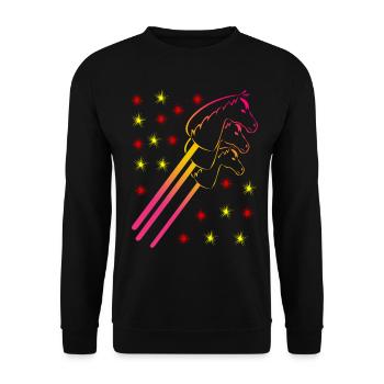 Hobby Équitation Hobby Horse - Sweat-shirt Unisexe - noir - Devant - Alina (178cm) & Michal (187cm)