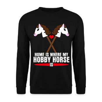 Hobby Horse Steckenpferd Hobbyhorse - Unisex Sweatshirt - black - Front - Alina (178cm) & Michal (187cm)