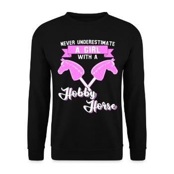 Cheval de loisir Fille Cheval de loisir - Sweat-shirt Unisexe - noir - Devant - Alina (178cm) & Michal (187cm)