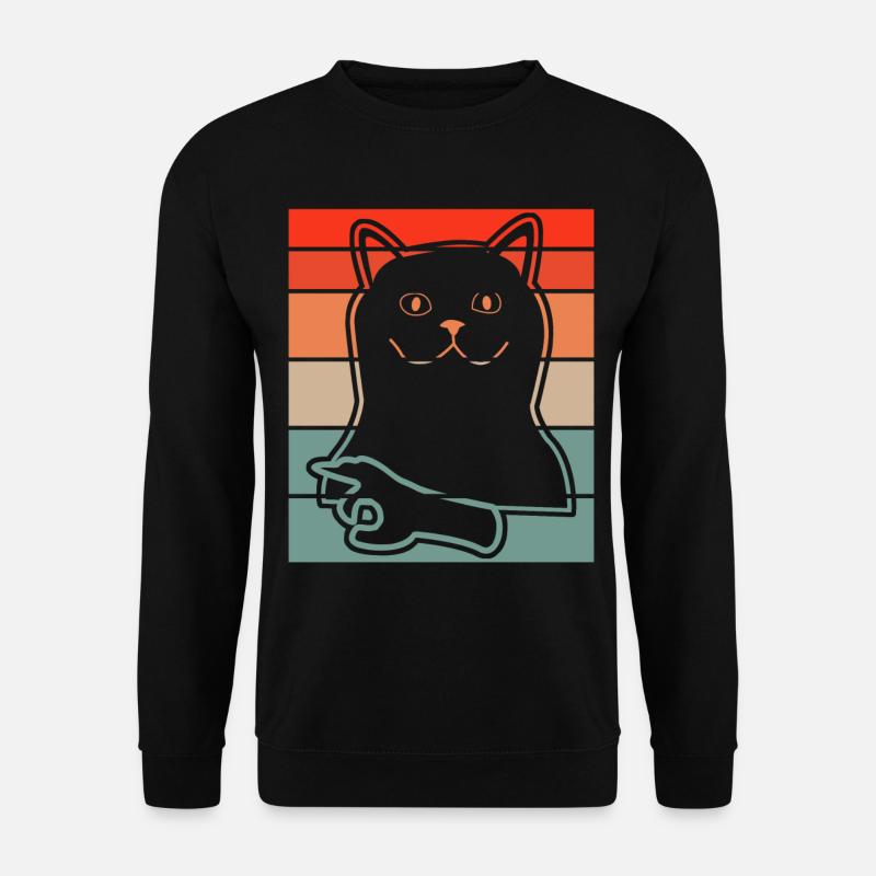 Reingeschaut Katze Reingeguckt - Unisex Pullover - Schwarz